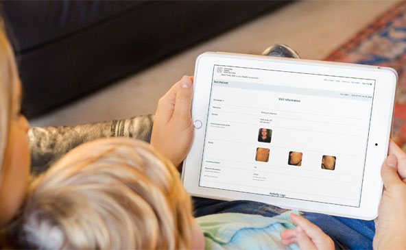 patient submitting a child online visit